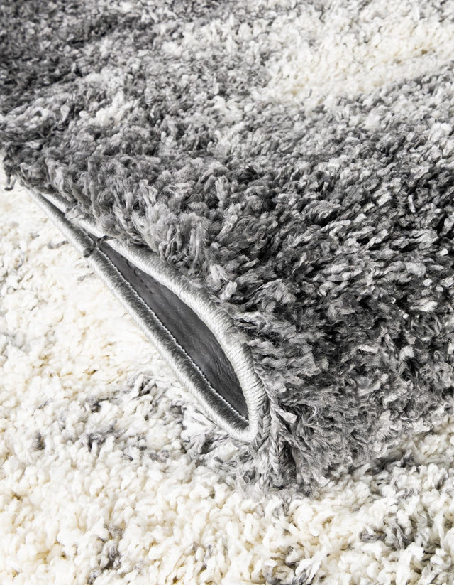 Smoke Gray 7' 10 x 7' 10 Soft Touch Shag Round Area Rug Thick Soft Touch Fluffy & Plush Shaggy Pile