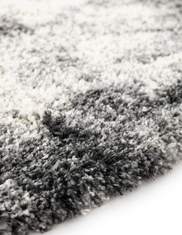 Smoke Gray 7' 10 x 7' 10 Soft Touch Shag Round Area Rug Thick Soft Touch Fluffy & Plush Shaggy Pile