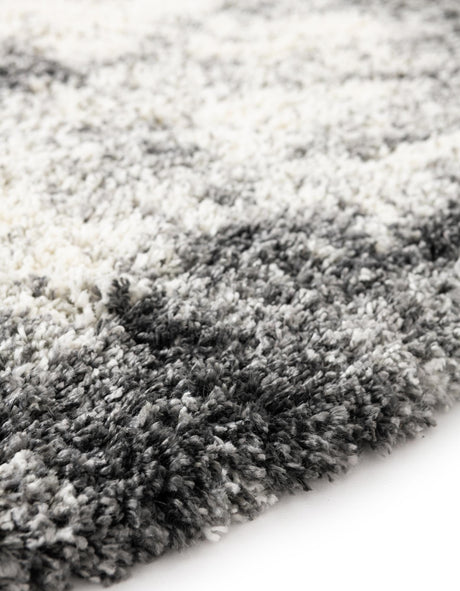 Smoke Gray 5' 3 x 5' 3 Soft Touch Shag Round Area Rug Thick Soft Touch Fluffy & Plush Shaggy Pile 100% Polypropylene Unique Carpet for Modern Home Interiors for Sale at Rug Engine
