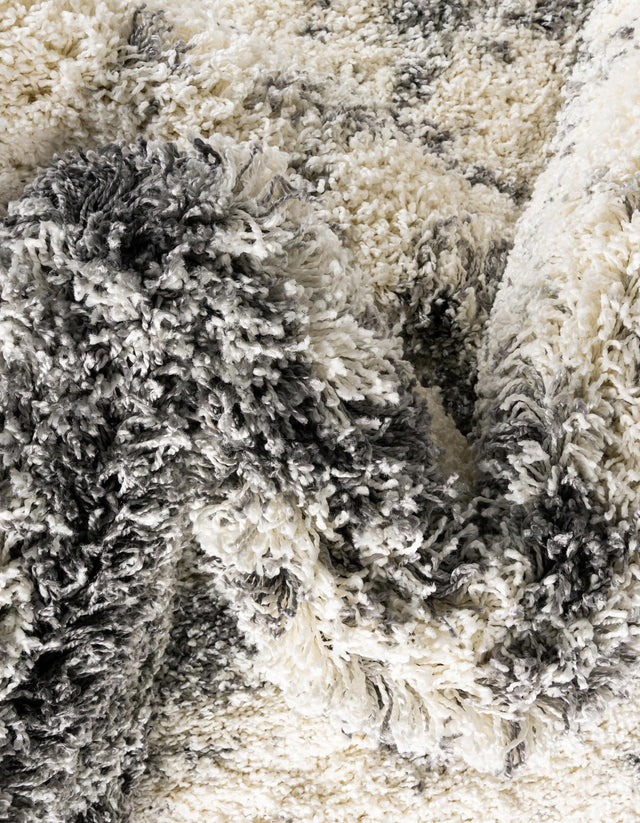 Smoke Gray 7' 10 x 7' 10 Soft Touch Shag Round Area Rug Thick Soft Touch Fluffy & Plush Shaggy Pile