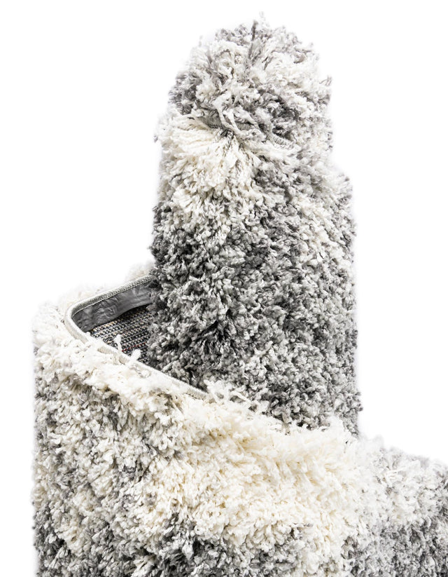 Smoke Gray 7' 10 x 7' 10 Soft Touch Shag Round Area Rug Thick Soft Touch Fluffy & Plush Shaggy Pile