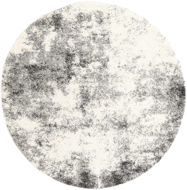 Smoke Gray 6' 1 x 6' 1 Soft Touch Shag Round Area Rug Thick Soft Touch Fluffy & Plush Shaggy Pile