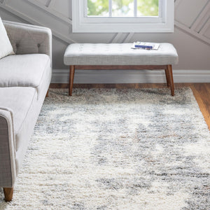 Khaki 9' x 12' Soft Touch Shag Rectangle Area Rug Thick Soft Touch Fluffy & Plush Shaggy Pile