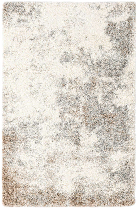 Khaki 5' 3 x 8' Soft Touch Shag Rectangle Area Rug Thick Soft Touch Fluffy & Plush Shaggy Pile