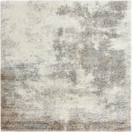 Khaki 7' 10 x 7' 10 Soft Touch Shag Square Area Rug Thick Soft Touch Fluffy & Plush Shaggy Pile