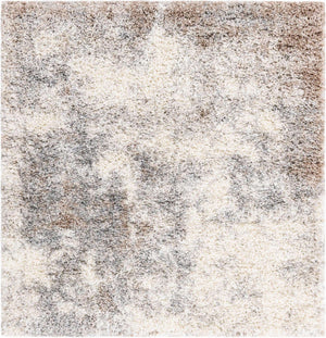 Khaki 4' 1 x 4' 1 Soft Touch Shag Square Area Rug Thick Soft Touch Fluffy & Plush Shaggy Pile