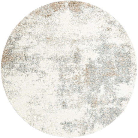 Khaki 7' 10 x 7' 10 Soft Touch Shag Round Area Rug Thick Soft Touch Fluffy & Plush Shaggy Pile