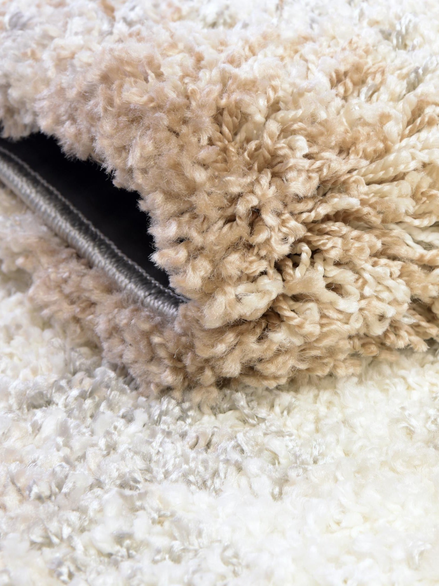 Khaki 7' 10 x 7' 10 Soft Touch Shag Round Area Rug Thick Soft Touch Fluffy & Plush Shaggy Pile 100% Polypropylene Unique Carpet for Modern Home Interiors for Sale at Rug Engine