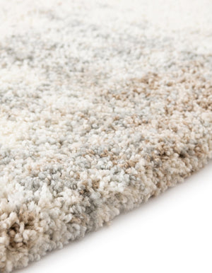 Khaki 4' 1 x 4' 1 Soft Touch Shag Round Area Rug Thick Soft Touch Fluffy & Plush Shaggy Pile