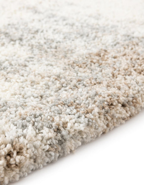 Khaki 4' 1 x 4' 1 Soft Touch Shag Round Area Rug Thick Soft Touch Fluffy & Plush Shaggy Pile 100% Polypropylene Unique Carpet for Modern Home Interiors for Sale at Rug Engine