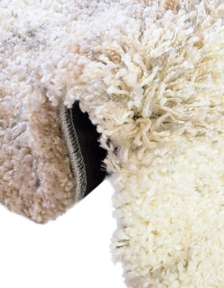 Khaki 3' 3 x 3' 3 Soft Touch Shag Round Area Rug Thick Soft Touch Fluffy & Plush Shaggy Pile 100% Polypropylene Unique Carpet for Modern Home Interiors for Sale at Rug Engine