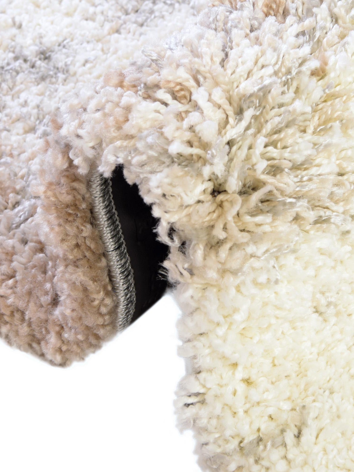Khaki 4' 1 x 4' 1 Soft Touch Shag Round Area Rug Thick Soft Touch Fluffy & Plush Shaggy Pile 100% Polypropylene Unique Carpet for Modern Home Interiors for Sale at Rug Engine