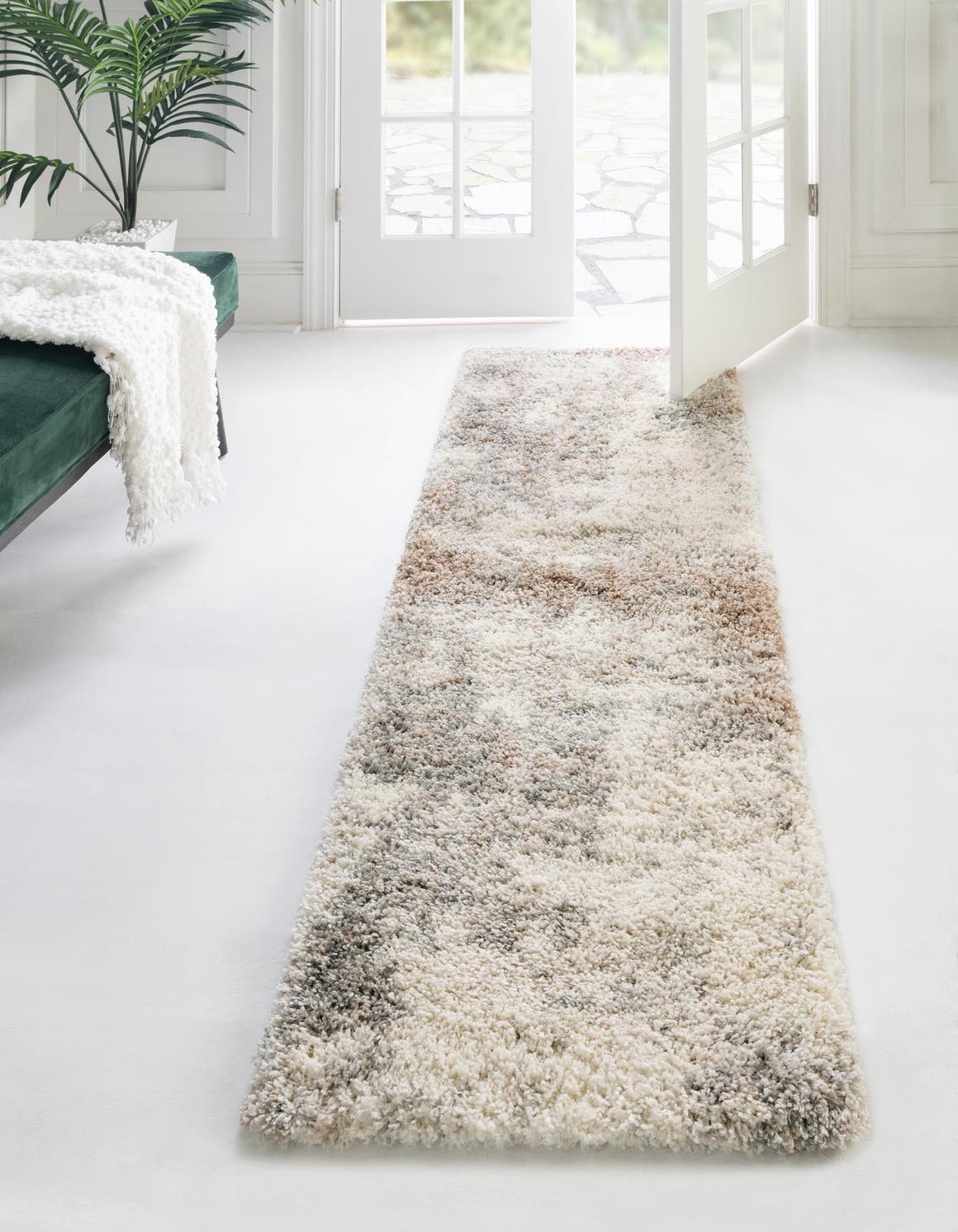 Khaki 2' 7 x 13' 1 Soft Touch Shag Runner Area Rug Thick Soft Touch Fluffy & Plush Shaggy Pile 100% Polypropylene Unique Carpet for Modern Home Interiors for Sale at Rug Engine