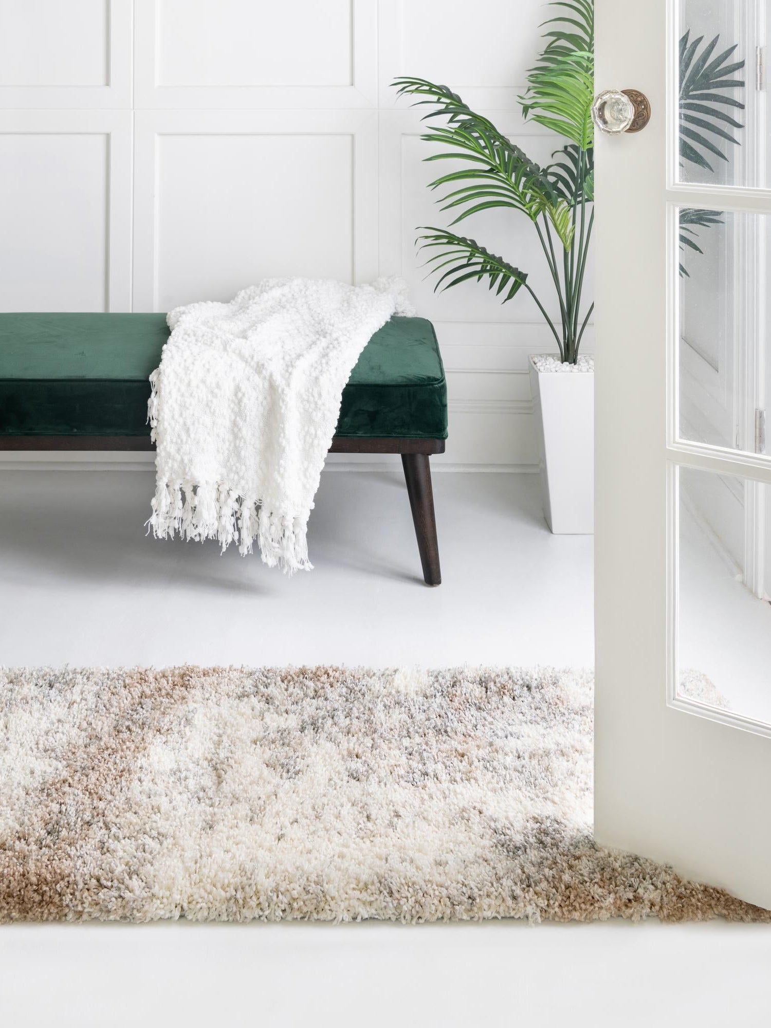 Khaki 2' 7 x 10' Soft Touch Shag Runner Area Rug Thick Soft Touch Fluffy & Plush Shaggy Pile