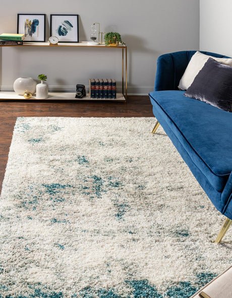 Sage Green 7' 10 x 11' Soft Touch Shag Rectangle Area Rug Thick Soft Touch Fluffy & Plush Shaggy Pile 100% Polypropylene Unique Carpet for Modern Home Interiors for Sale at Rug Engine