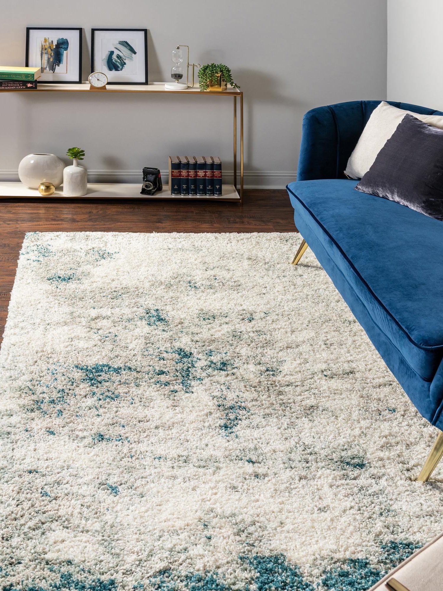Sage Green 9' 10 x 13' 1 Soft Touch Shag Rectangle Area Rug Thick Soft Touch Fluffy & Plush Shaggy Pile 100% Polypropylene Unique Carpet for Modern Home Interiors for Sale at Rug Engine