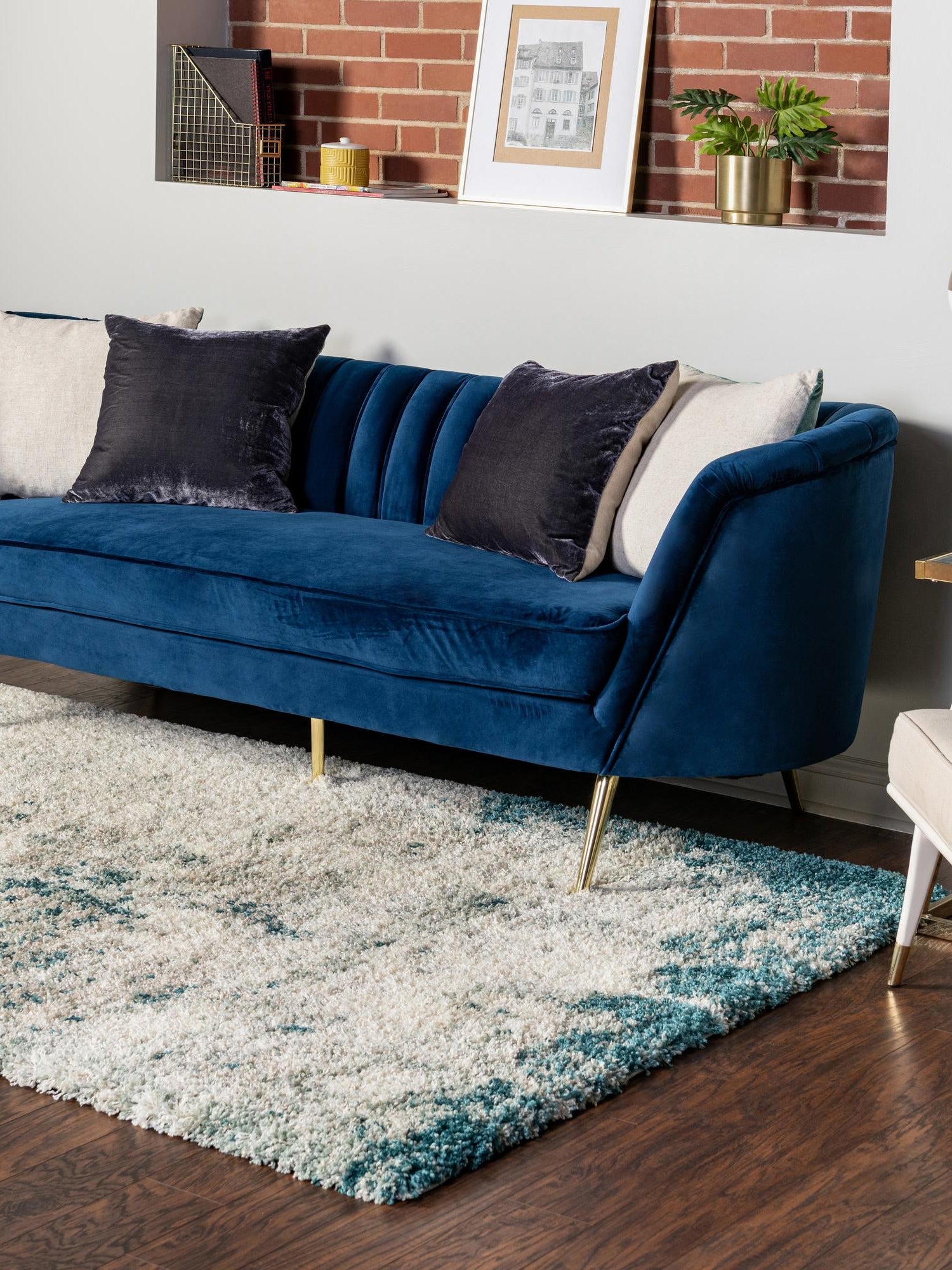 Sage Green 3' 3 x 5' 3 Soft Touch Shag Rectangle Area Rug Thick Soft Touch Fluffy & Plush Shaggy Pile 100% Polypropylene Unique Carpet for Modern Home Interiors for Sale at Rug Engine