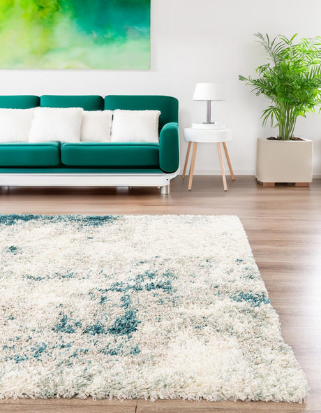 Sage Green 8' x 8' Soft Touch Shag Square Rug