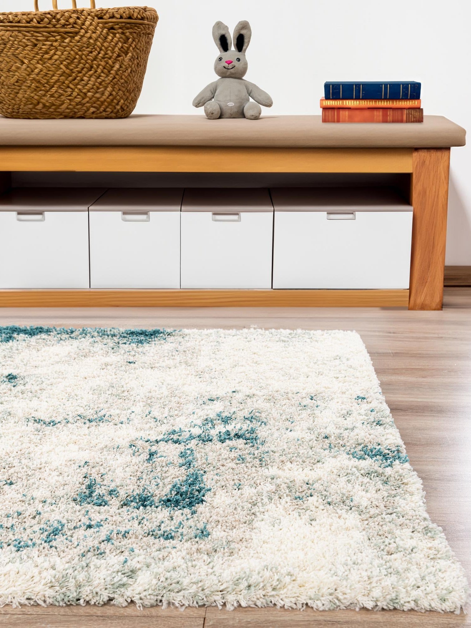 Sage Green 7' 10 x 7' 10 Soft Touch Shag Square Area Rug Thick Soft Touch Fluffy & Plush Shaggy Pile