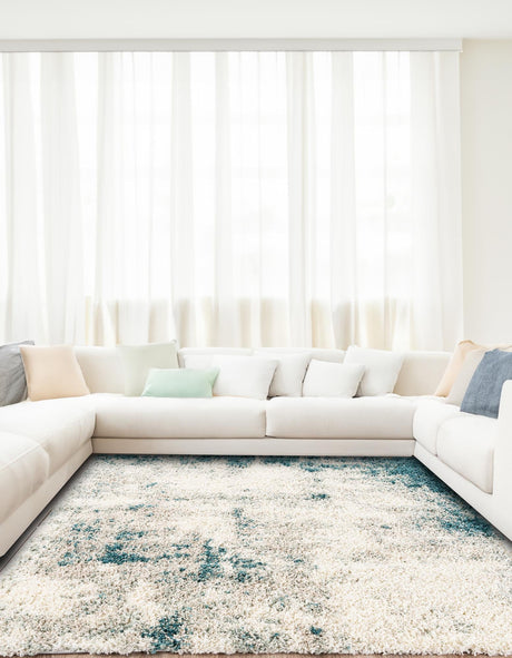 Sage Green 4' 1 x 4' 1 Soft Touch Shag Square Area Rug Thick Soft Touch Fluffy & Plush Shaggy Pile 100% Polypropylene Unique Carpet for Modern Home Interiors for Sale at Rug Engine