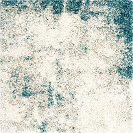 Sage Green 5' 3 x 5' 3 Soft Touch Shag Square Area Rug Thick Soft Touch Fluffy & Plush Shaggy Pile