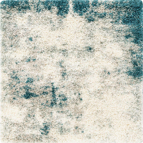 Sage Green 4' 1 x 4' 1 Soft Touch Shag Square Area Rug Thick Soft Touch Fluffy & Plush Shaggy Pile