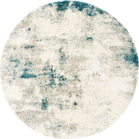 Sage Green 7' 10 x 7' 10 Soft Touch Shag Round Area Rug Thick Soft Touch Fluffy & Plush Shaggy Pile