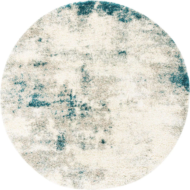 Sage Green 7' 10 x 7' 10 Soft Touch Shag Round Area Rug Thick Soft Touch Fluffy & Plush Shaggy Pile