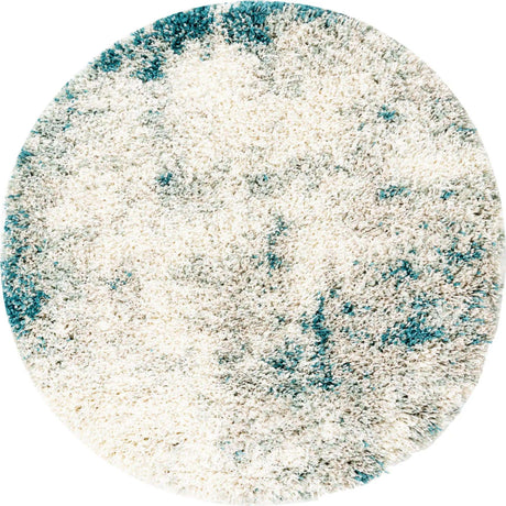 Sage Green 3' 3 x 3' 3 Soft Touch Shag Round Area Rug Thick Soft Touch Fluffy & Plush Shaggy Pile