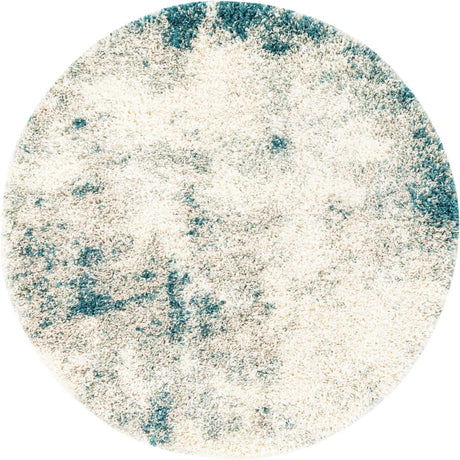 Sage Green 4' 1 x 4' 1 Soft Touch Shag Round Area Rug Thick Soft Touch Fluffy & Plush Shaggy Pile