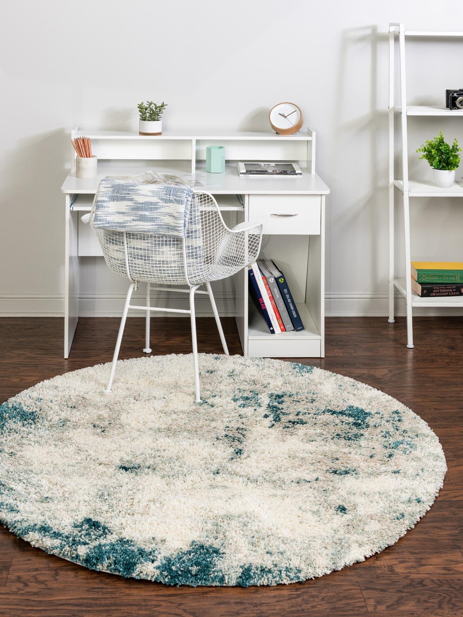 Sage Green 5' 3 x 5' 3 Soft Touch Shag Round Area Rug Thick Soft Touch Fluffy & Plush Shaggy Pile 100% Polypropylene Unique Carpet for Modern Home Interiors for Sale at Rug Engine