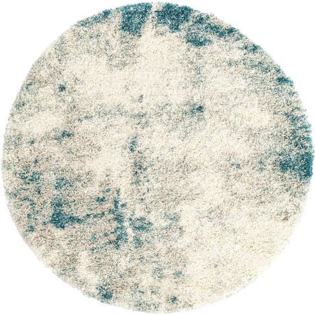 Sage Green 5' 3 x 5' 3 Soft Touch Shag Round Area Rug Thick Soft Touch Fluffy & Plush Shaggy Pile