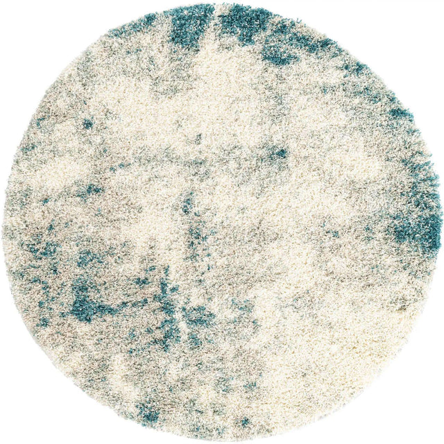 Sage Green 5' 3 x 5' 3 Soft Touch Shag Round Area Rug Thick Soft Touch Fluffy & Plush Shaggy Pile