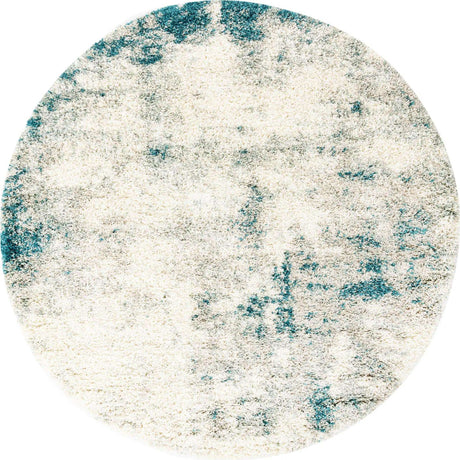 Sage Green 6' 1 x 6' 1 Soft Touch Shag Round Area Rug Thick Soft Touch Fluffy & Plush Shaggy Pile