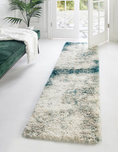 Sage Green 2' x 6' 7 Soft Touch Shag Runner Area Rug Thick Soft Touch Fluffy & Plush Shaggy Pile