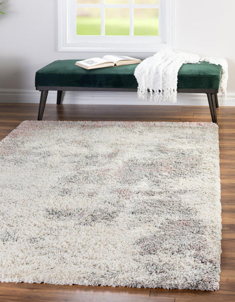 Pink 9' x 12' Soft Touch Shag Rectangle Area Rug Thick Soft Touch Fluffy & Plush Shaggy Pile