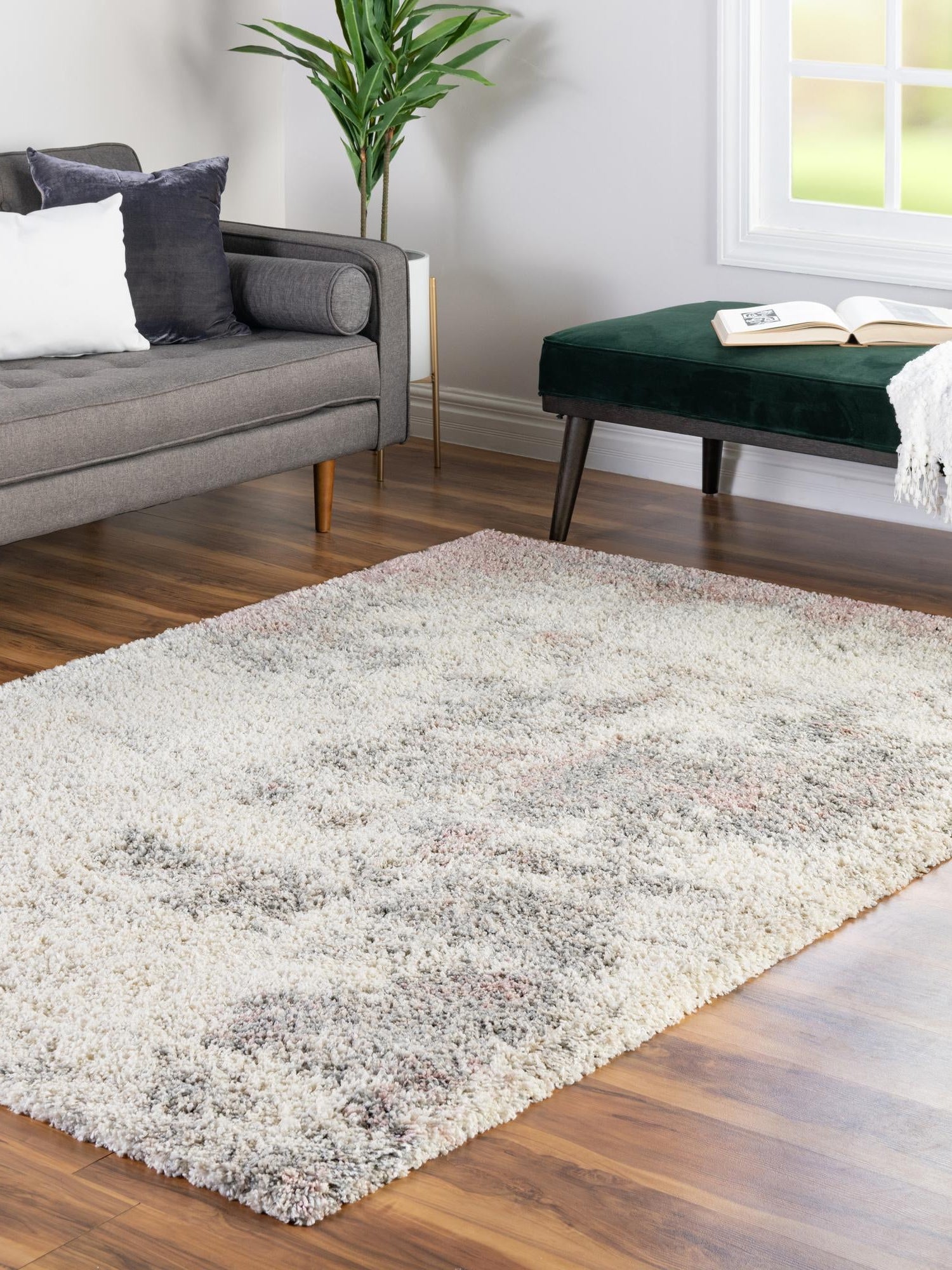 Pink 7' 1 x 10' Soft Touch Shag Rectangle Area Rug Thick Soft Touch Fluffy & Plush Shaggy Pile 100% Polypropylene Unique Carpet for Modern Home Interiors for Sale at Rug Engine