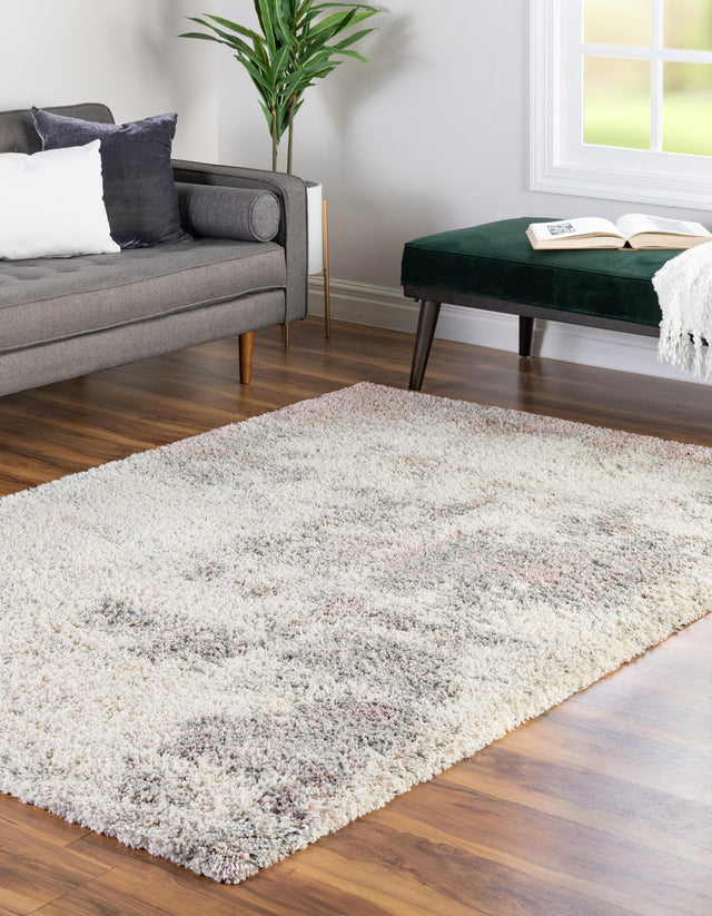 Pink 9' x 12' Soft Touch Shag Rectangle Area Rug Thick Soft Touch Fluffy & Plush Shaggy Pile