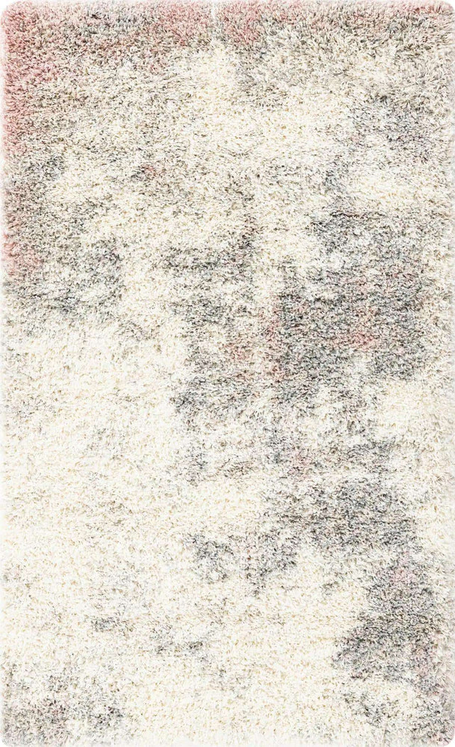 Pink 3' 3 x 5' 3 Soft Touch Shag Rectangle Area Rug Thick Soft Touch Fluffy & Plush Shaggy Pile