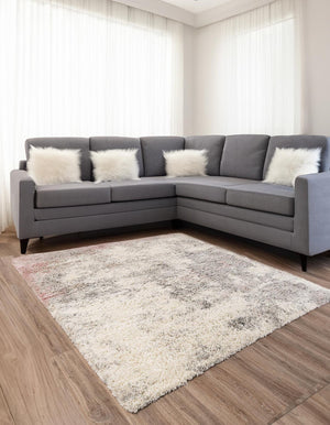 Pink 4' 1 x 4' 1 Soft Touch Shag Square Area Rug Thick Soft Touch Fluffy & Plush Shaggy Pile