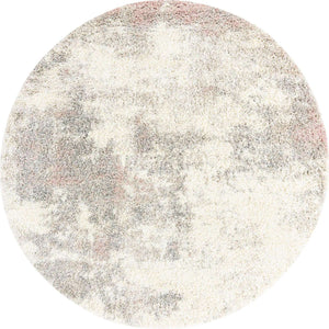 Pink 7' 10 x 7' 10 Soft Touch Shag Round Area Rug Thick Soft Touch Fluffy & Plush Shaggy Pile