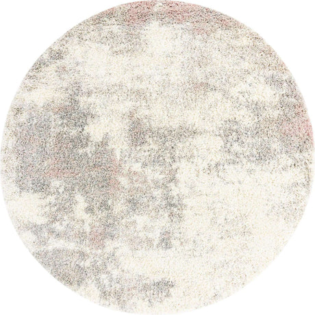 Pink 7' 10 x 7' 10 Soft Touch Shag Round Area Rug Thick Soft Touch Fluffy & Plush Shaggy Pile