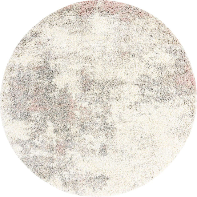 Pink 7' 10 x 7' 10 Soft Touch Shag Round Area Rug Thick Soft Touch Fluffy & Plush Shaggy Pile