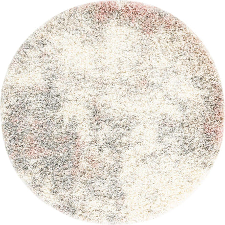 Pink 3' 3 x 3' 3 Soft Touch Shag Round Area Rug Thick Soft Touch Fluffy & Plush Shaggy Pile