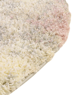 Pink 7' 10 x 7' 10 Soft Touch Shag Round Area Rug Thick Soft Touch Fluffy & Plush Shaggy Pile
