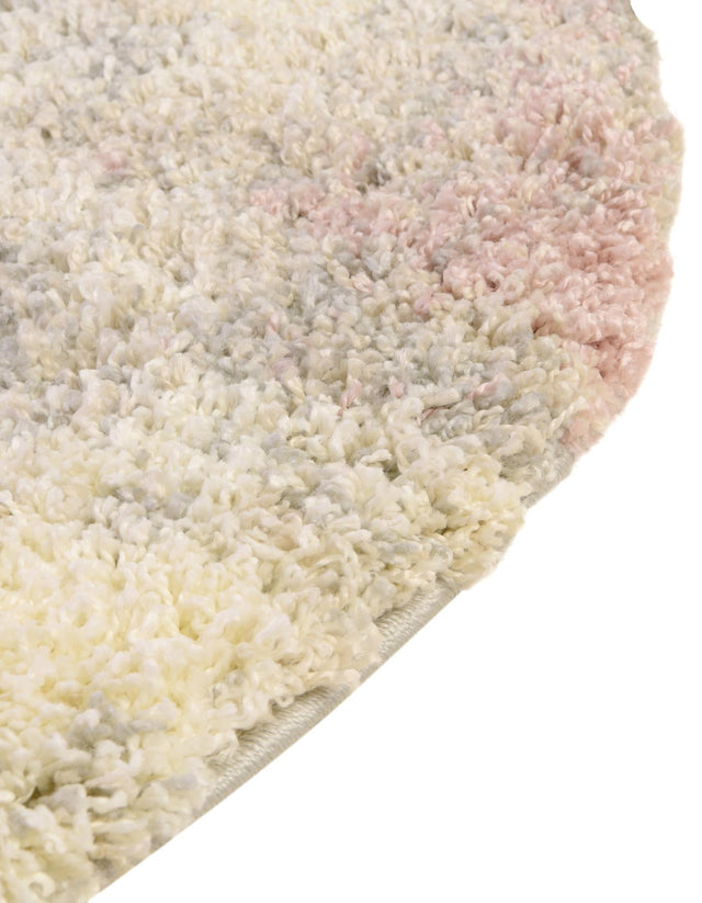 Pink 7' 10 x 7' 10 Soft Touch Shag Round Area Rug Thick Soft Touch Fluffy & Plush Shaggy Pile