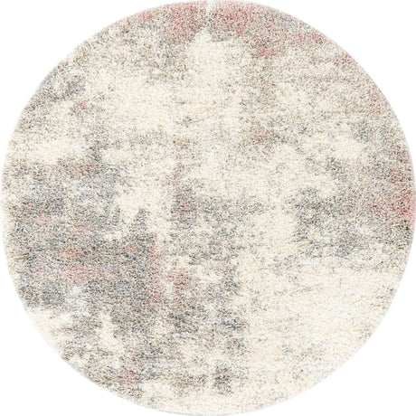 Pink 6' 1 x 6' 1 Soft Touch Shag Round Area Rug Thick Soft Touch Fluffy & Plush Shaggy Pile