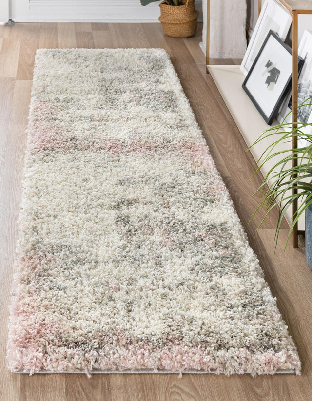Pink 2' 7 x 13' 1 Soft Touch Shag Runner Area Rug Thick Soft Touch Fluffy & Plush Shaggy Pile