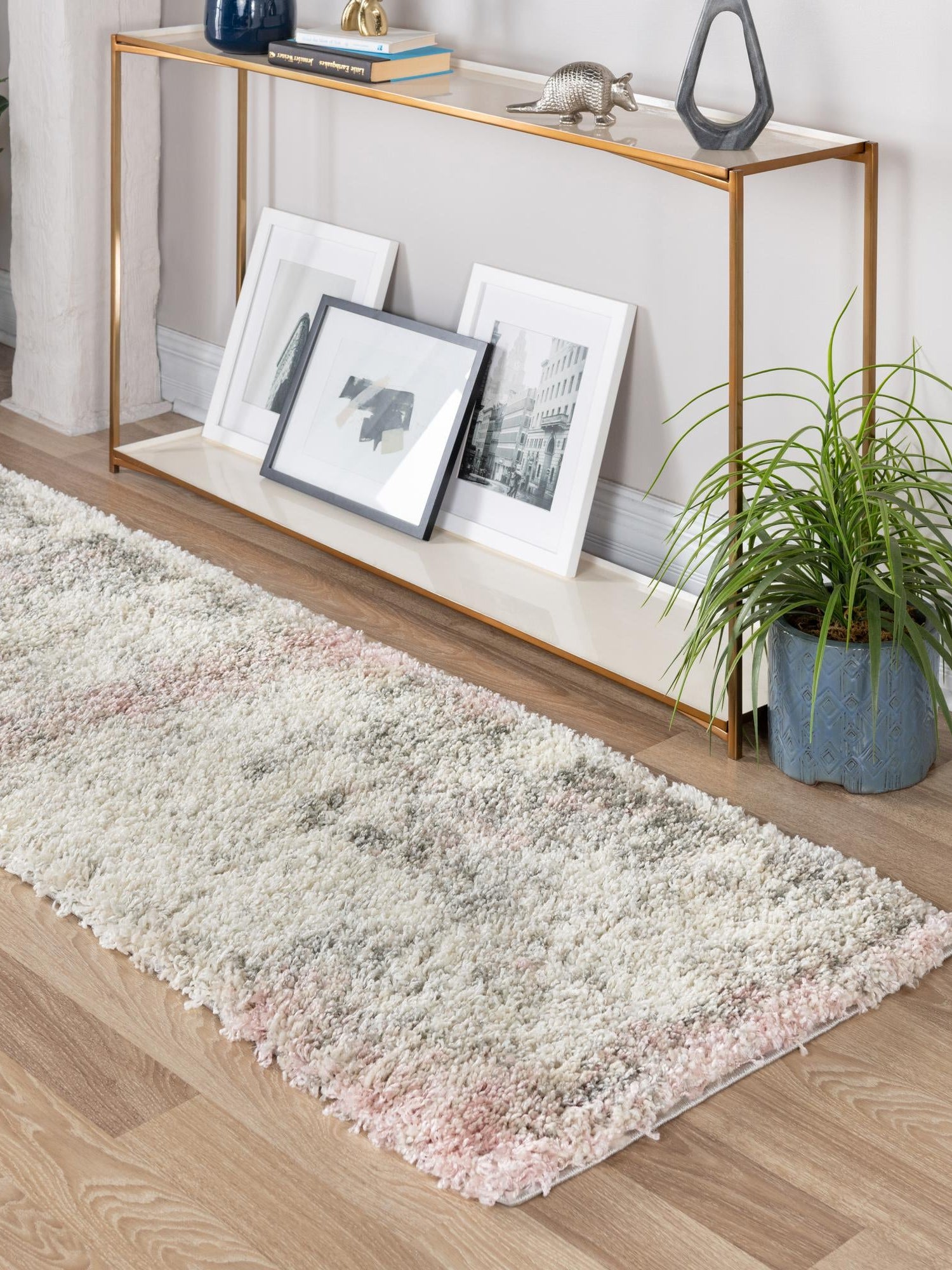 Pink 2' 7 x 13' 1 Soft Touch Shag Runner Area Rug Thick Soft Touch Fluffy & Plush Shaggy Pile 100% Polypropylene Unique Carpet for Modern Home Interiors for Sale at Rug Engine