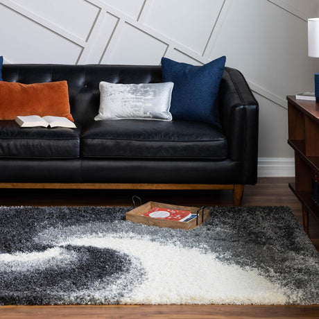 Smoke Gray 7' 1 x 10' Soft Touch Shag Rectangle Area Rug Thick Soft Touch Fluffy & Plush Shaggy Pile 100% Polypropylene Unique Carpet for Modern Home Interiors for Sale at Rug Engine